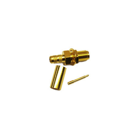 Reverse polarity SMA-Female (male pin) Bulkhead connector