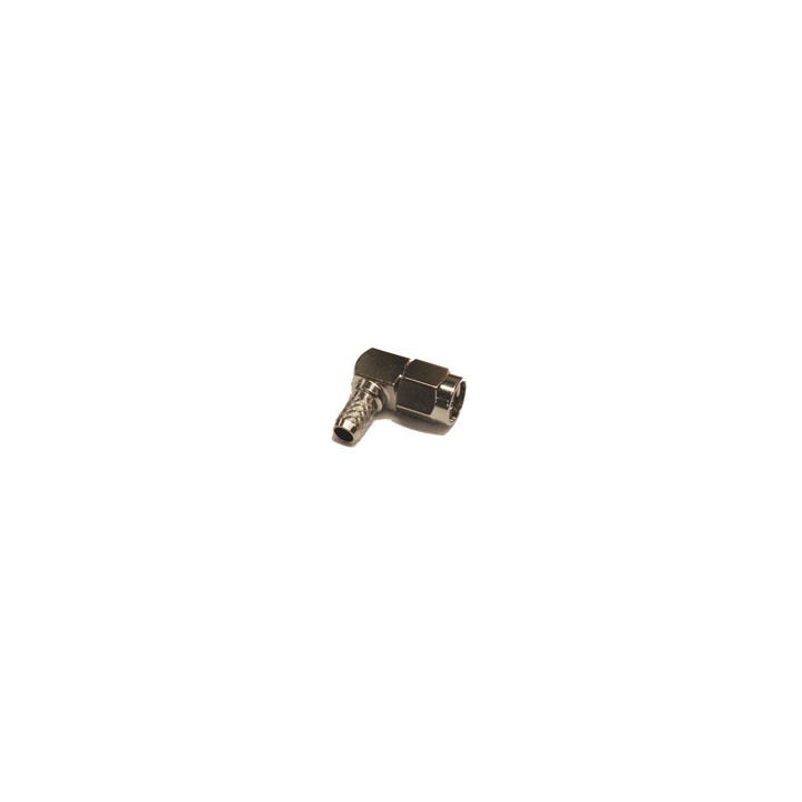 SMA-Male Right Angle connector for 58/195 type 3/16" coaxial
